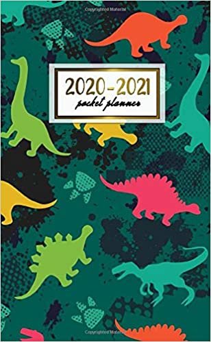 2020-2021 Pocket Planner: 2 Year Pocket Monthly Organizer & Calendar | Cute Two-Year (24 months) Agenda With Phone Book, Password Log and Notebook | Funky Cartoon Dinosaur Pattern