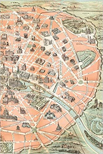19th Century Map of Paris - A Poetose Notebook (50 pages/25 sheets) (Poetose Notebooks) indir