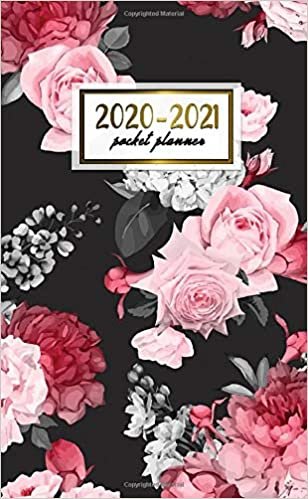 2020-2021 Pocket Planner: 2 Year Pocket Monthly Organizer & Calendar | Cute Floral Two-Year (24 months) Agenda With Phone Book, Password Log and Notebook | Red & Pink Rose Print indir