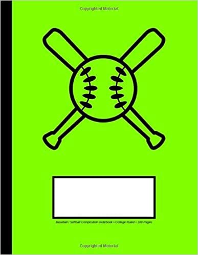 Baseball/Softball Composition Notebook: College Ruled, 100 Pages, One Subject Daily Journal Notebook, (Large, 8.5 x 11 in.) indir