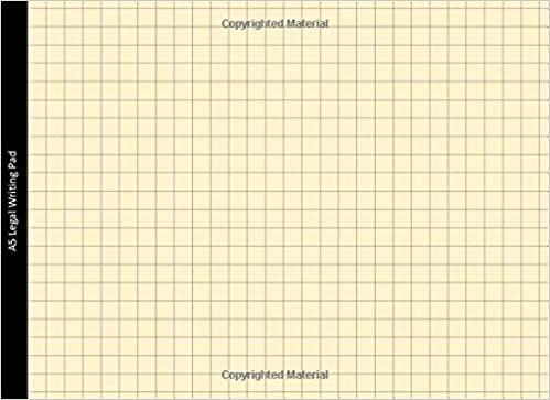 A5 Legal Writing Pad - Cream: Square (Grid) Ruled Notepad, 210 x 152mm, Premium 80gsm Cream Paper, 50 Sheets (100 Pages)