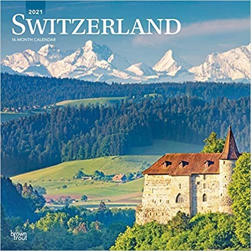 Switzerland - Schweiz 2021 - 18-Monatskalender mit freier TravelDays-App: Original BrownTrout-Kalender