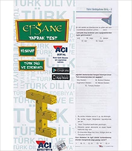 Açı 10. Sınıf Türk Dili ve Edebiyatı Çek Kopar Yaprak Test