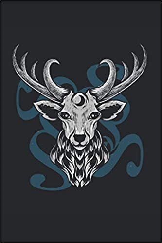 Tête de cerf: Nature motif mystique Cahier cadeaux chasseur sauvage ligné (format A5, 15, 24 x 22, 86 cm, 120 pages)