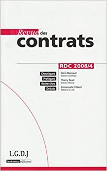 REVUE DES CONTRATS N 4 - 2008 (RDC)