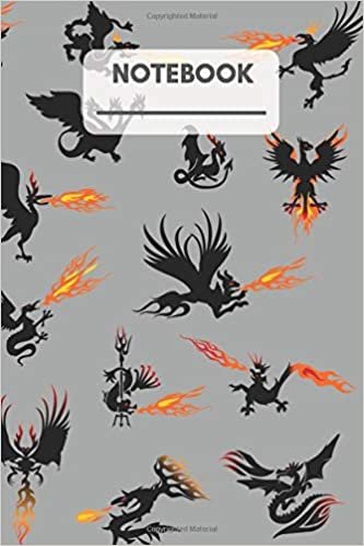 Dragons Notebook: Cute Dragons Notebook for Boys, Notebook for Students, Notebook for Coloring Drawing and Writing (110 Pages, Lined, 6 x 9) (College Ruled) indir