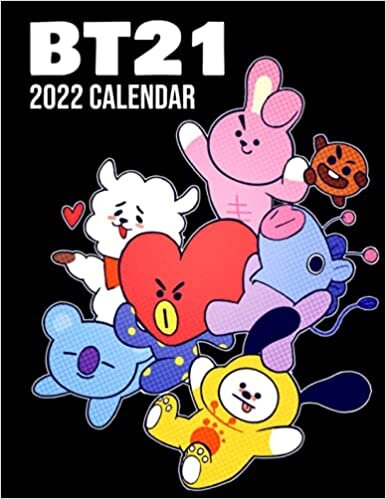 BT21 Calendar 2022: Monthly Planner Home Office Decor 8.5" x 22" (Open) Photo Poster For Ultimate Fans
