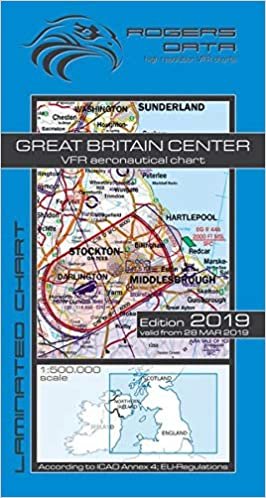 Great Britain Center Rogers Data VFR Luftfahrtkarte 500k: England Zentrum VFR Luftfahrtkarte – ICAO Karte, Maßstab 1:500.000 indir