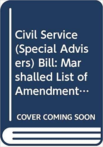 Civil Service (Special Advisers) Bill: Marshalled List of Amendments Further Consideration Stage Monday 20 May 2013 (Northern Ireland Assembly Bills)