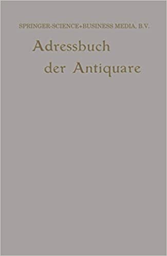 Internationales Adressbuch Der Antiquar-Buchhandler / International Directory of Second-Hand Booksellers / Annuaire International Des Librairies D'Occ