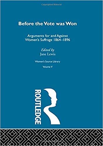 Before the Vote Was Won: Arguments for and Against Women's Suffrage, 1864-1896 (Women's Source Library, V. 5, Band 5) indir