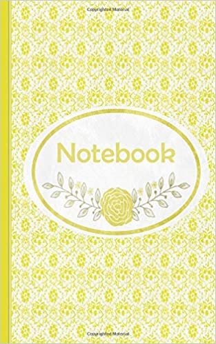 Notebook: Ruled Journal - Small (5x8 inch) with 50 Numbered Pages - Soft Matte Cover - Floral Yellow