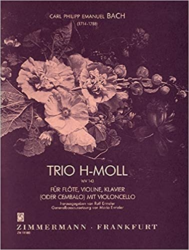 Trio h-Moll: Wq 143. Flöte, Violine und Klavier (Cembalo) mit Violoncello. Partitur und Stimmen