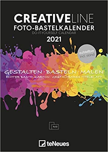 Foto-Bastelkalender schwarz 2021 - Kreativ-Kalender - DIY-Kalender - Kalender-zum-basteln - 15x21 - datiert - aufstellbar