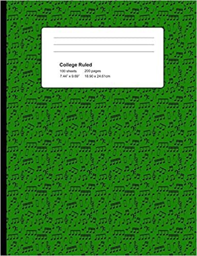College Ruled 200 Pages: Dark Green Gymnast Composition Notebook, Gymnastics Lover College Composition Book, Notebook For Gymnasts
