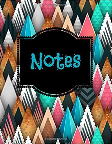 Notes: Adorable Geometric Splash 8.5 inch by 11 inch Blank, 110 Page, College Ruled, Lined Notebook Journal