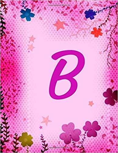 B: Monogram Initial Gift Notebook, Journal for a Woman or a Girl, Floral composition indir