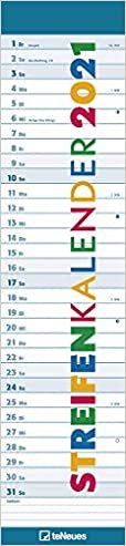 Streifenkalender 2021 - Streifenplaner - Wandplaner - Küchen-Kalender - 11,3x49,5