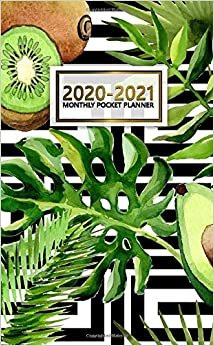 2020-2021 Monthly Pocket Planner: Nifty Two-Year (24 Months) Monthly Pocket Planner and Agenda | 2 Year Organizer with Phone Book, Password Log & Notebook | Cute Avocado & Geometric Print indir