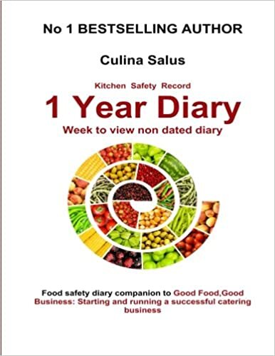 Kitchen Safety Record 1 Year Diary: Week to view food safety management diary