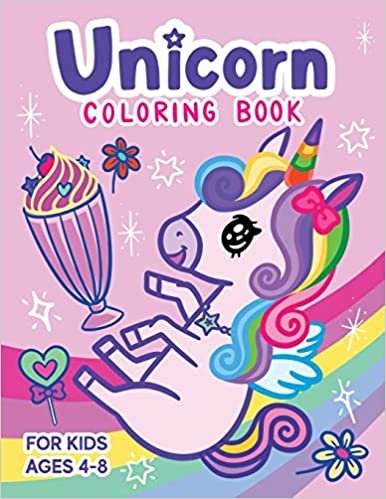 Unicorn Coloring Book For Kids Ages 4-8: 50 Cute Baby Unicorn Illustrations