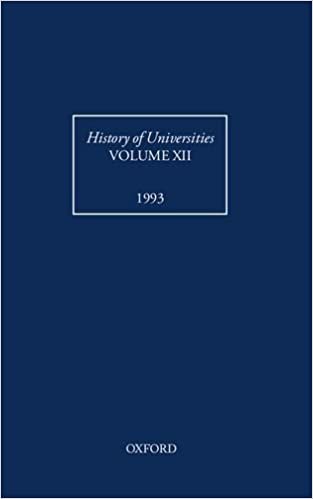 HIST OF UNIVERSITIES V12: Volume XII: 1993 (History of Universities Series): Vol 12