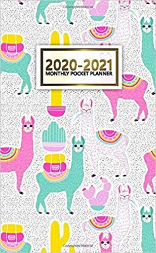 2020-2021 Monthly Pocket Planner: 2 Year Pocket Monthly Organizer & Calendar | Cute Two-Year (24 months) Agenda With Phone Book, Password Log and Notebook | Nifty Llama & Cactus Print indir