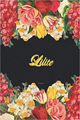 Lilite Notebook: Lined Notebook / Journal with Personalized Name, & Monogram initial L on the Back Cover, Floral Cover, Gift for Girls & Women
