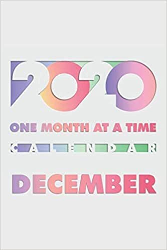 2020 One month at a time calendar December: A blank journal with a calendar for one month. Perfect to carry around, wrack and tear, without having a heavy agenda in your bag.