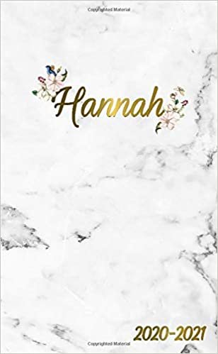 Hannah 2020-2021: 2 Year Monthly Pocket Planner & Organizer with Phone Book, Password Log and Notes | 24 Months Agenda & Calendar | Marble & Gold Floral Personal Name Gift for Girls and Women indir
