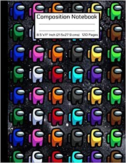 Among Us Composition Notebook: Awesome Book Characters Pack Pattern Colorful & Cute Crewmates or Sus Imposter BLACK SPACE Fun Memes Trends For Gamers ... MATTE Soft Cover 8.5" x 11" Inch 120 Pages indir