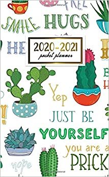 2020-2021 Pocket Planner: Nifty Two-Year (24 Months) Monthly Pocket Planner and Agenda | 2 Year Organizer with Phone Book, Password Log & Notebook | Trendy Potted Cactus & Grunge Print