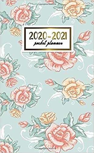 2020-2021 Pocket Planner: 2 Year Pocket Monthly Organizer & Calendar | Cute Turquoise Two-Year (24 months) Agenda With Phone Book, Password Log and Notebook | Pretty Pink Rose Floral Pattern indir