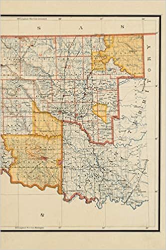 1894 Map of Oklahoma - A Poetose Notebook / Journal / Diary (50 pages/25 sheets) (Poetose Notebooks) indir