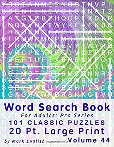 Word Search Book For Adults: Pro Series, 101 Classic Puzzles, 20 Pt. Large Print, Vol. 44 (Pro Word Search Books For Adults, Band 44) indir
