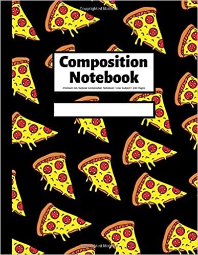 Composition Notebook: Wide Ruled | 100 Pages | 8.5x11 inches | Black, Pizza indir