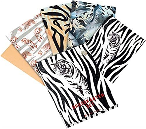 Save the Tiger Grußkartenset Motiv Auf der Pirsch: 8 Doppelkarten mit Umschlag, 4 Motive