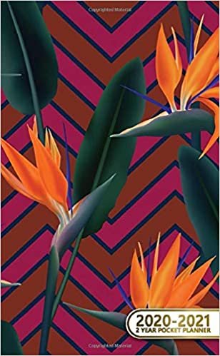 2020-2021 2 Year Pocket Planner: 2 Year Pocket Monthly Organizer & Calendar | Cute Two-Year (24 months) Agenda With Phone Book, Password Log and Notebook | Tropical Floral & Chevron Print indir