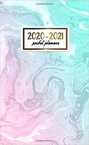2020-2021 Pocket Planner: Cute Two-Year (24 Months) Monthly Pocket Planner & Agenda | 2 Year Organizer with Phone Book, Password Log & Notebook | Fantasy Turquoise & Pink Watercolor Pattern