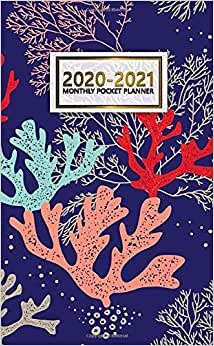 2020-2021 Monthly Pocket Planner: Cute Two-Year (24 Months) Monthly Pocket Planner & Agenda | 2 Year Organizer with Phone Book, Password Log & Notebook | NIfty Coral Watercolor Print