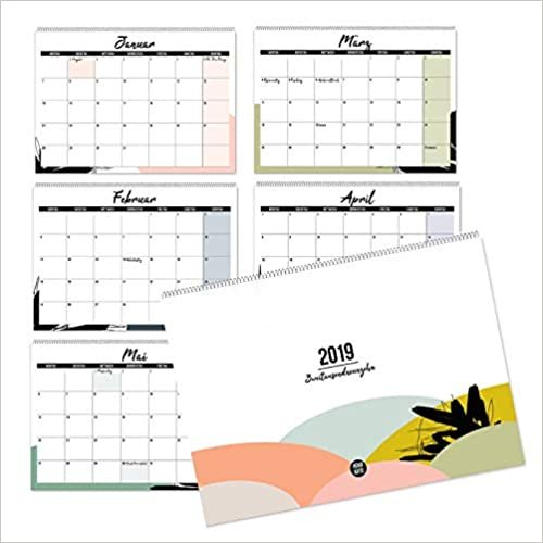 Mehrseitiger Design Wandkalender A4 quer (2019): Praktischer Kalender für ein trendiges Interior