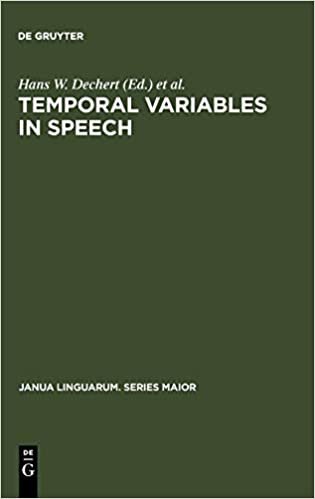 Temporal Variables in Speech (Janua Linguarum. Series Maior)