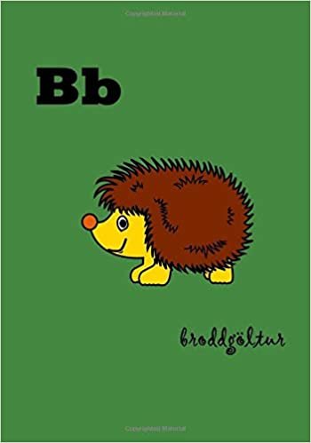 Broddgöltur: Hedgehog, Retro vintage alphabet notebook journal composition book diary 100 pages lined 7 x 10 inches / 17.78 x 25.4 cm, Retro vintage ... dagbók, 100 síður, 17,78 x 25,4 cm indir