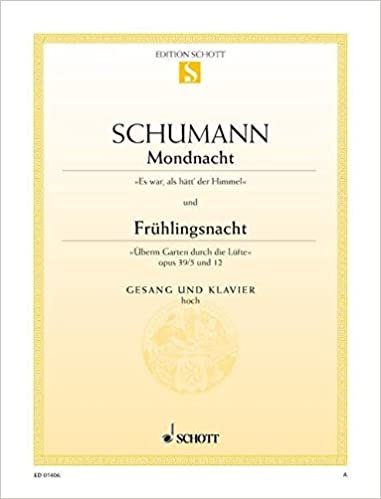 Mondnacht / Frühlingsnacht: aus "Liederkreis". op. 39/5 und 12. hohe Singstimme und Klavier. (Edition Schott Einzelausgabe) indir