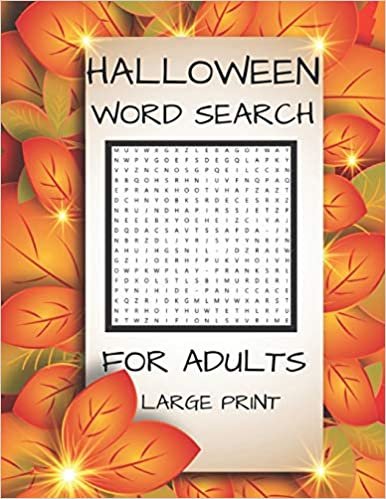 Halloween Word Search Large Print For Adults: Easy Meedium Hard Level.Autumn Puzzle Book Cover. indir