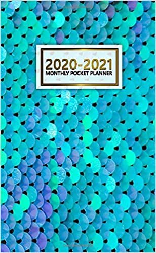 2020-2021 Monthly Pocket Planner: Cute Two-Year (24 Months) Monthly Pocket Planner & Agenda | 2 Year Organizer with Phone Book, Password Log & Notebook | Nifty Turquoise Sequin Pattern
