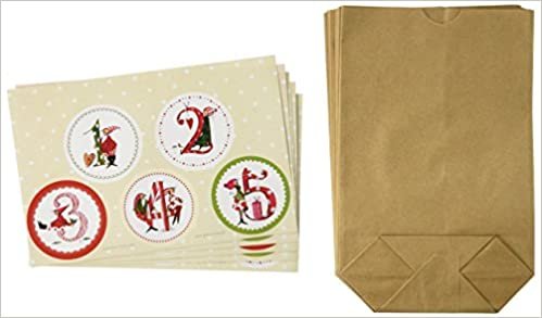 Tüten Set Adventskalender Zahlen