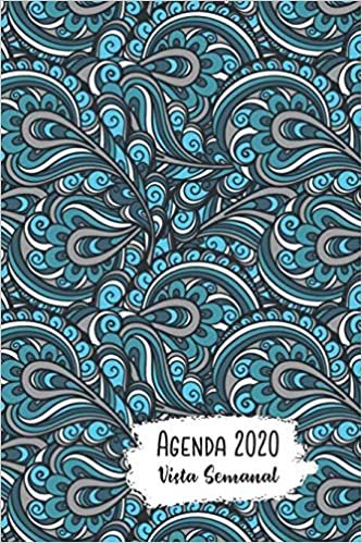 Agenda 2020 Vista Semanal: 12 Meses Programación Semanal Calendario en Español Diseño Patrón Paisley Azul indir