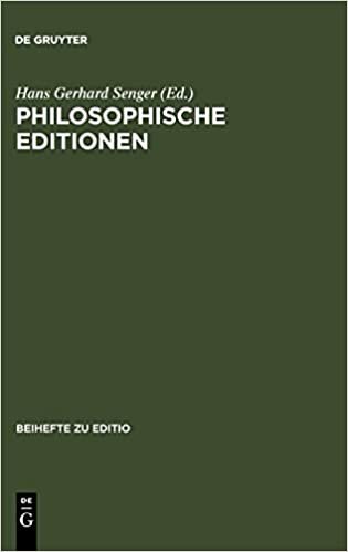 Philosophische Editionen (Beihefte Zu Editio)