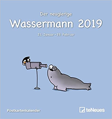 Sternzeichen Wassermann 2019: Postkartenkalender
